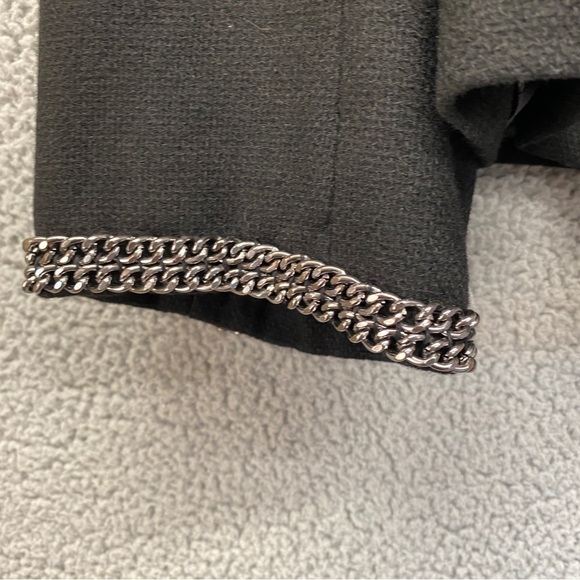 NEW Forever 21 Black Wool Blend Chain Open Blazer Sz L - Picture 4 of 9